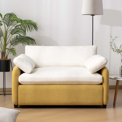 Fauteuil surdimensionné en chenille simple avec siège large et profond, fauteuil rembourré moderne avec rembourrage en mousse haute densité et coussins de soutien inclus.