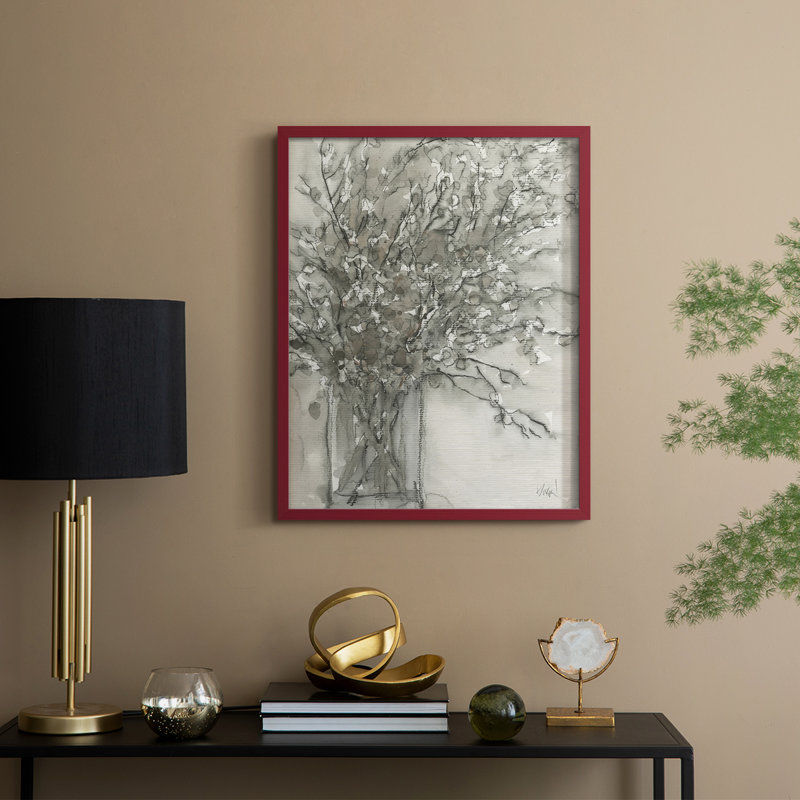 Dry Elegance I, reproduction encadrée - bois massif, H 21 po x l 17 po, Rouge