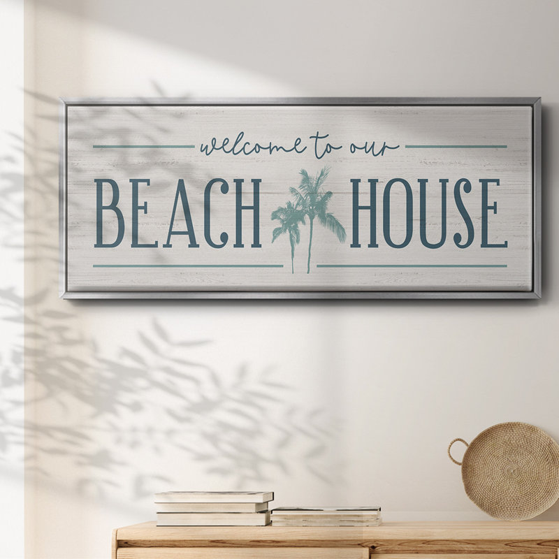 Our Beach House- Framed Canvas, 24" H x 60" W