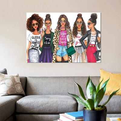 Fashionistas, African American par Rongrong DeVoe - Impression sur toile tendue sur châssis Galler