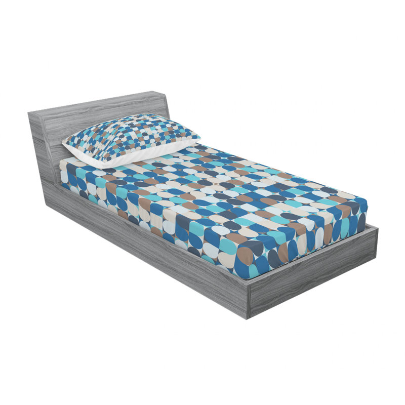 Microfiber Geometric Sheet Set, Twin XL Sheet Set with Fitted Sheet