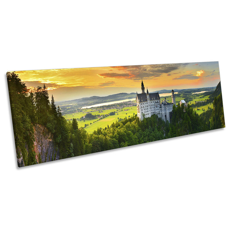 Neuschwanstein Castle Germany - Wrapped Canvas Panoramic Print, 30.48cm H x 91.44cm W x 2cm D