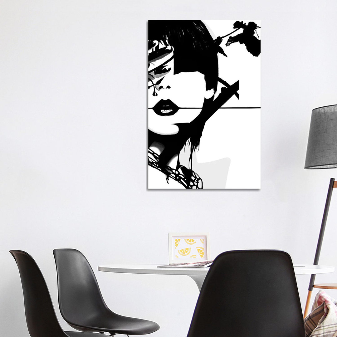 Punk Face Girl von Famous When Dead - No Frame Gallery-Wrapped Canvas Giclée on Canvas