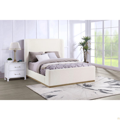 Vindra Cream Queen Sleigh Bed