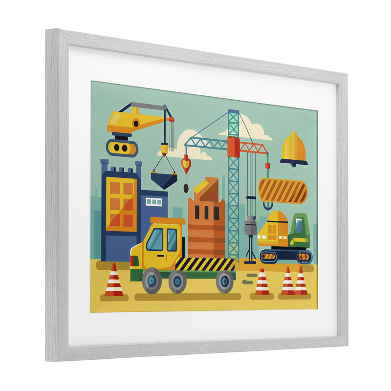 Reproduction industrielle sous verre encadrée par Creative Studio, H 14 po x l 20 po, Cadre de ferme gris