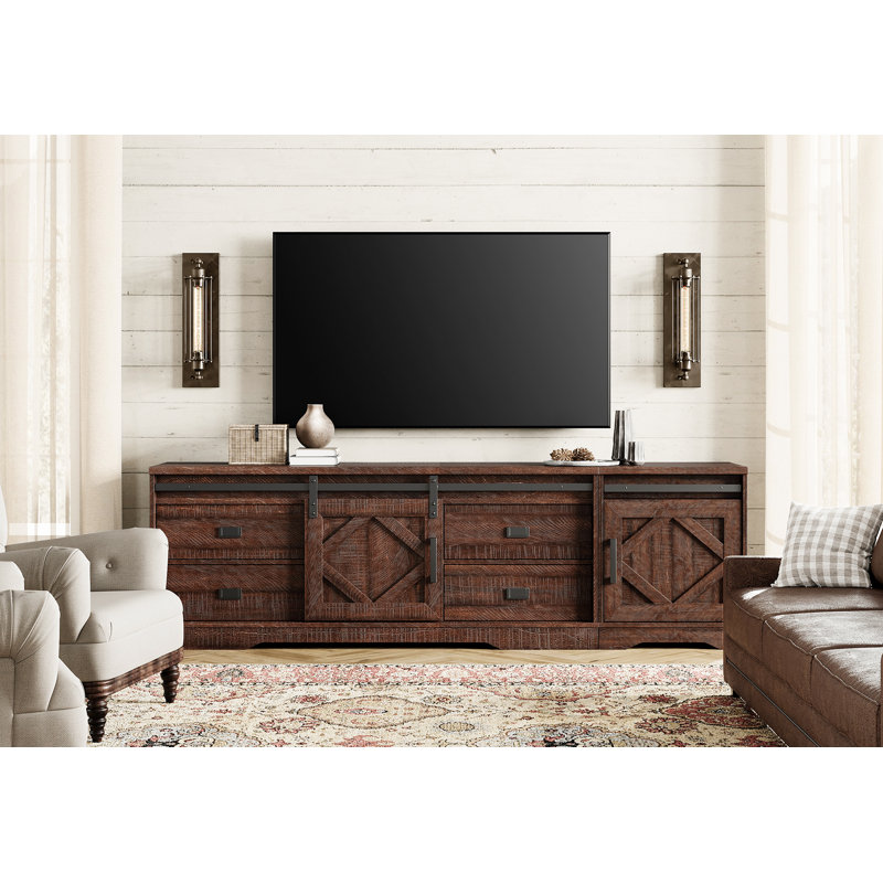Kenwith 2 in 1 TV Console for TVs up to 85", Rustic Brown