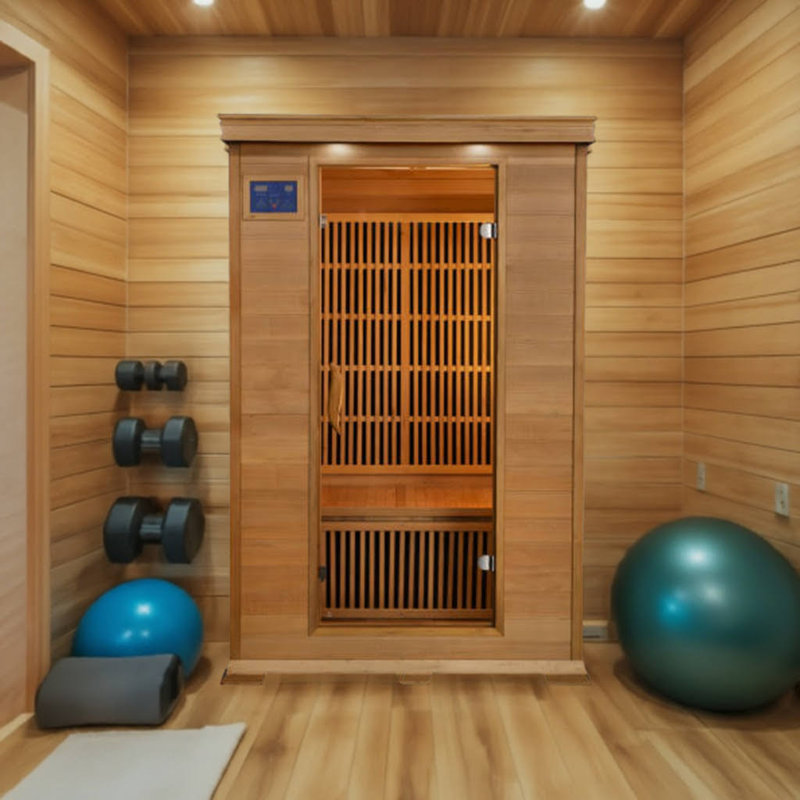 SunRay Saunas 2 - Person Bluetooth Compatible FAR Infrared Sauna in Hemlock