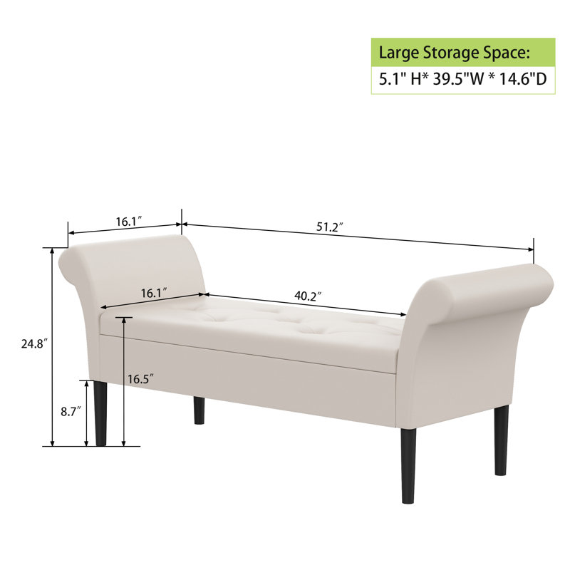 Banc de rangement à couvercle rabattable Avdain, Blanc