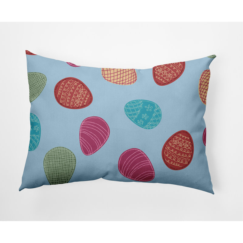 Outdoor Reversible Throw Pillow, After Rain Blue