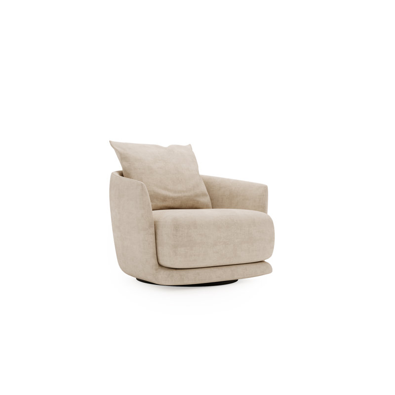 Mahn Upholstered Swivel Armchair, Polyester Blend - Beige