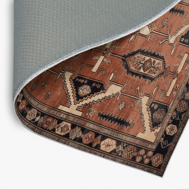Tapis d'intérieur et d'extérieur brun Persian, Rectangle 4pi x 6 pi