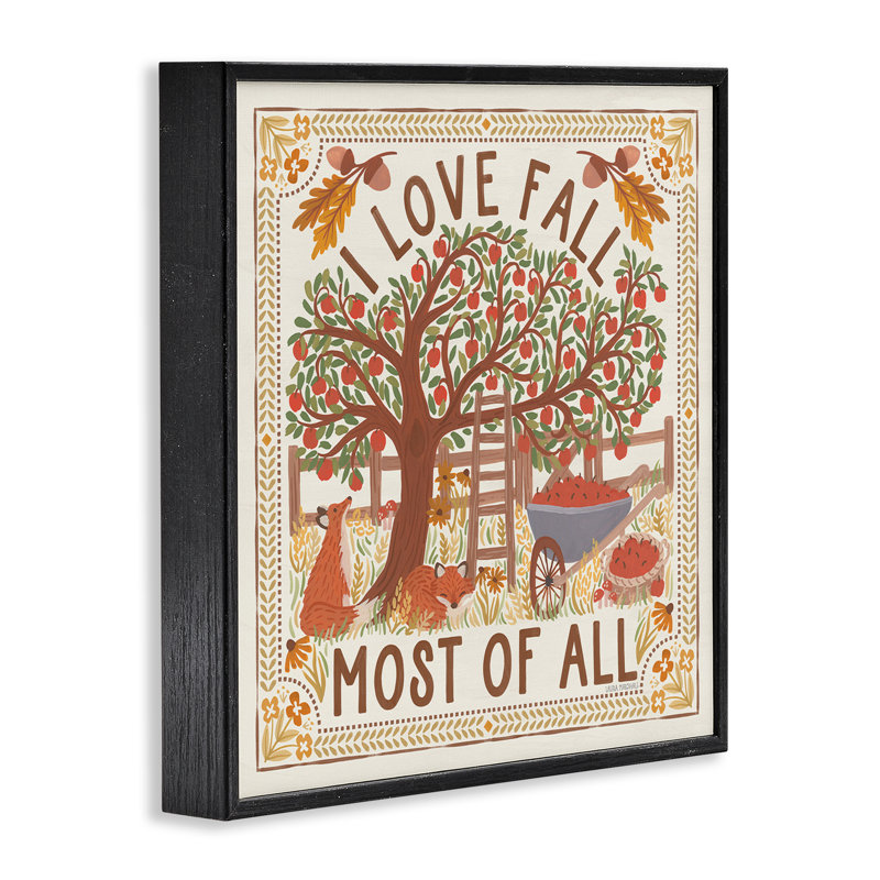 «Love Fall Scenery», estampe numérique par Laura Marshall, H 24 po x l 24 po, Giclée encadrée noir minuit