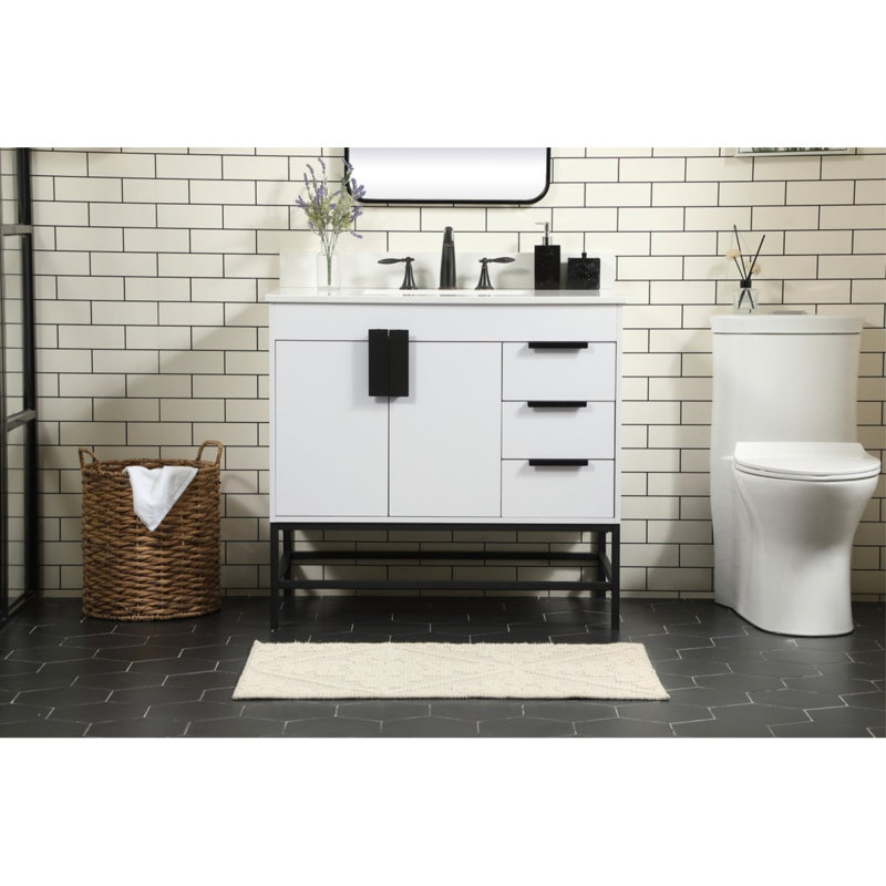 Ensemble de meuble-lavabo simple 36 po Eugene, blanc