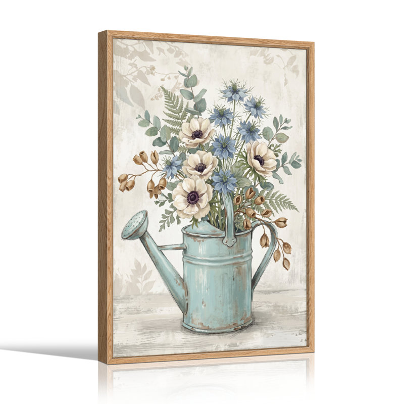 Ensemble de 1 tableau sur toile représentant un jardin floral, H 48 po x l 36 po, Naturel
