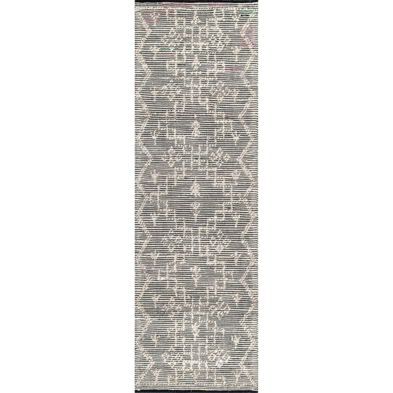 Tapis beige en jute / coton touffeté à la main Foley, Tapis de couloir 2 pi 6 po x 8 pi