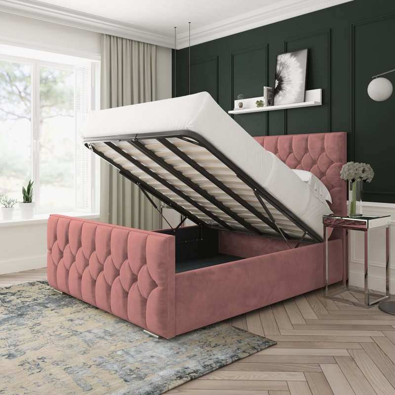 Divan Bed Base, Pink, Kingsize (5')