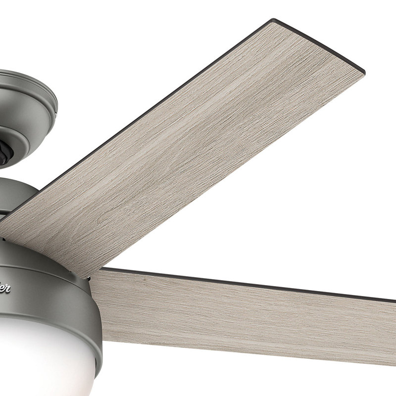 117cm Ceiling Fan with Light Kit, Light Grey Oak/Walnut Grey, Matte Silver