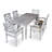 Rectangular Dining In Silver Gray With Umbrella Accommodation Stylish Outdoor Table And Stacking Chairs