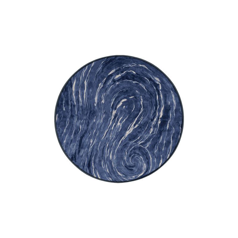 Machine Washable Gray Area Rug, Round 8'