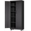 Armoire de rangement robuste pour outils en métal avec roulettes - Armoire de rangement pour outils pour le garage, le bureau et la maison, noir