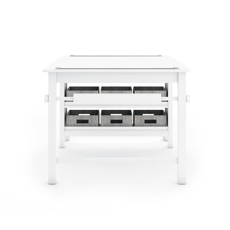 Martha Stewart Living & Learning Kids Art Table and Stools Set, Creamy White