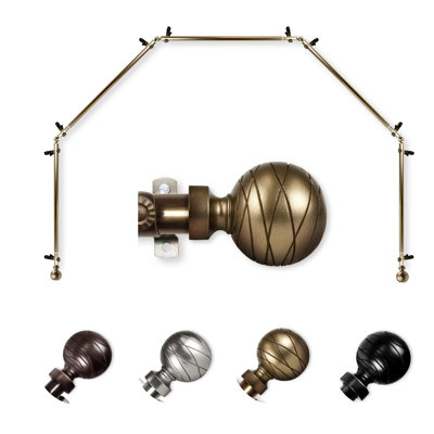 Burma Adjustable Bay Window Single Curtain Rod