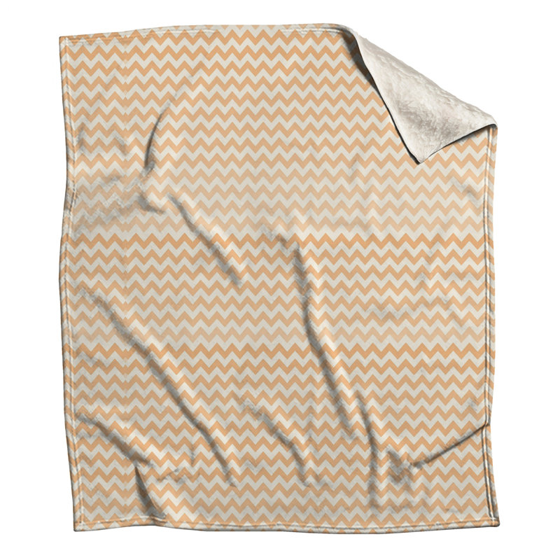 Couvertures zigzag orange et blanches, 60in W x 80in H