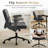 Criss Cross Swivel Home Office Desk Chair With Flip-Up Armrests And Lumbar Pillow-603263343