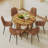 Round Dining Table Set with 6 dining chairs