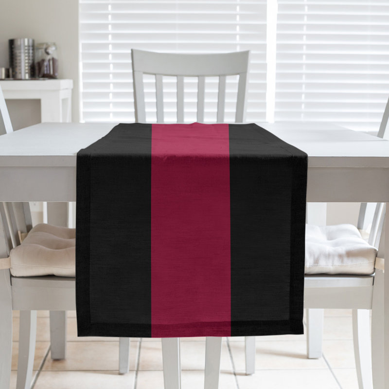 Miami Basketball Table Runner, Black/Red/Black, 72" L x 16" W, Cotton blend