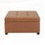 Repose-pieds capitonné en similicuir CARLSBAD, brun cognac