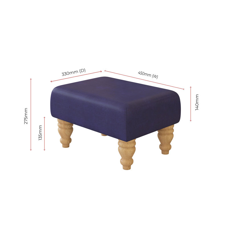 Acierno Natural Wood Turned Leg - Faux Leather, Blueberry Blue, Natural
