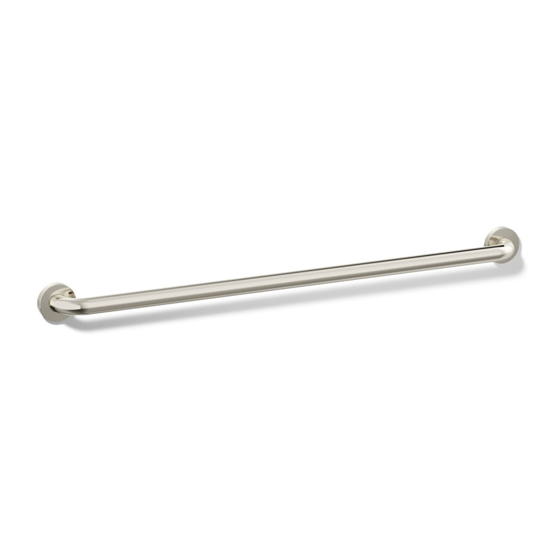 Barre d'appui contemporaine, L 36 po, Nickel poli éclatant