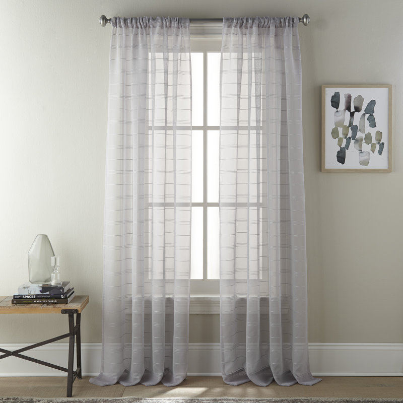 Antonietti Semi Sheer Curtain Pair, Gray