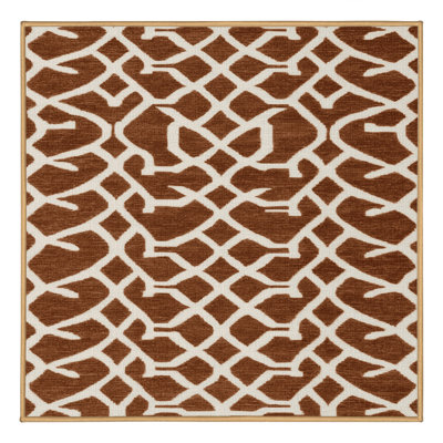 Tapis brun treillis lavable à la machine