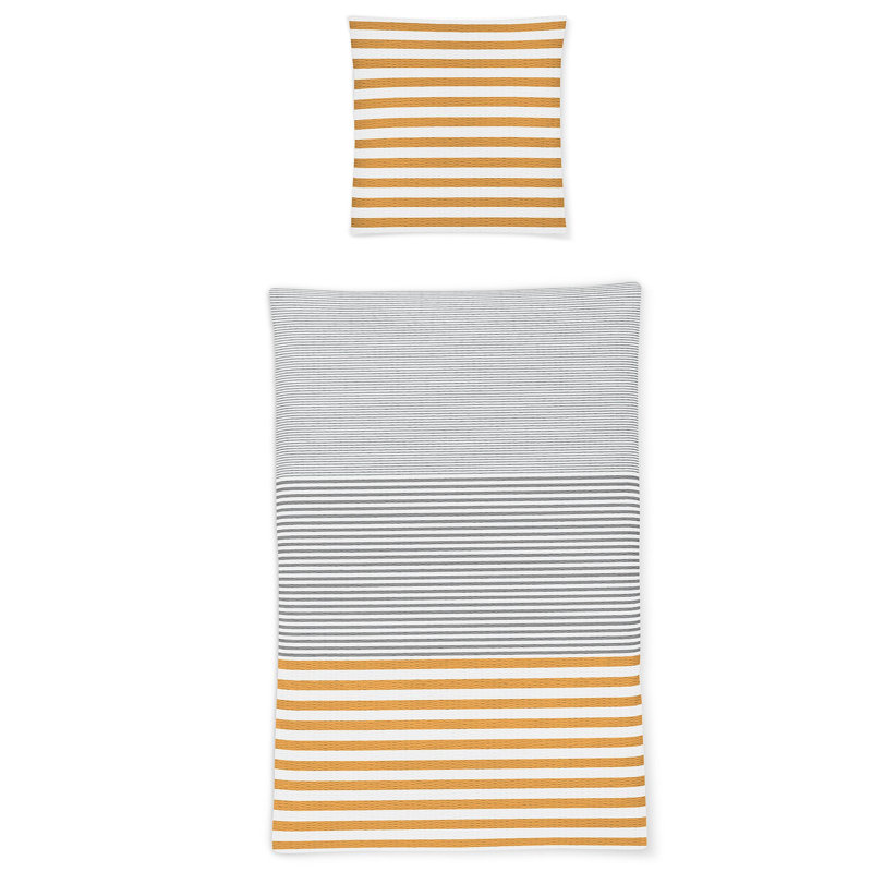 Calypso Cotton 81 TC Duvet Cover Set, Yellow, 155 x 200cm Duvet Cover + 1 Pillowcase