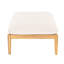 Repose-pieds d'extérieur en bois d'acacia, finition teck clair avec coussin beige