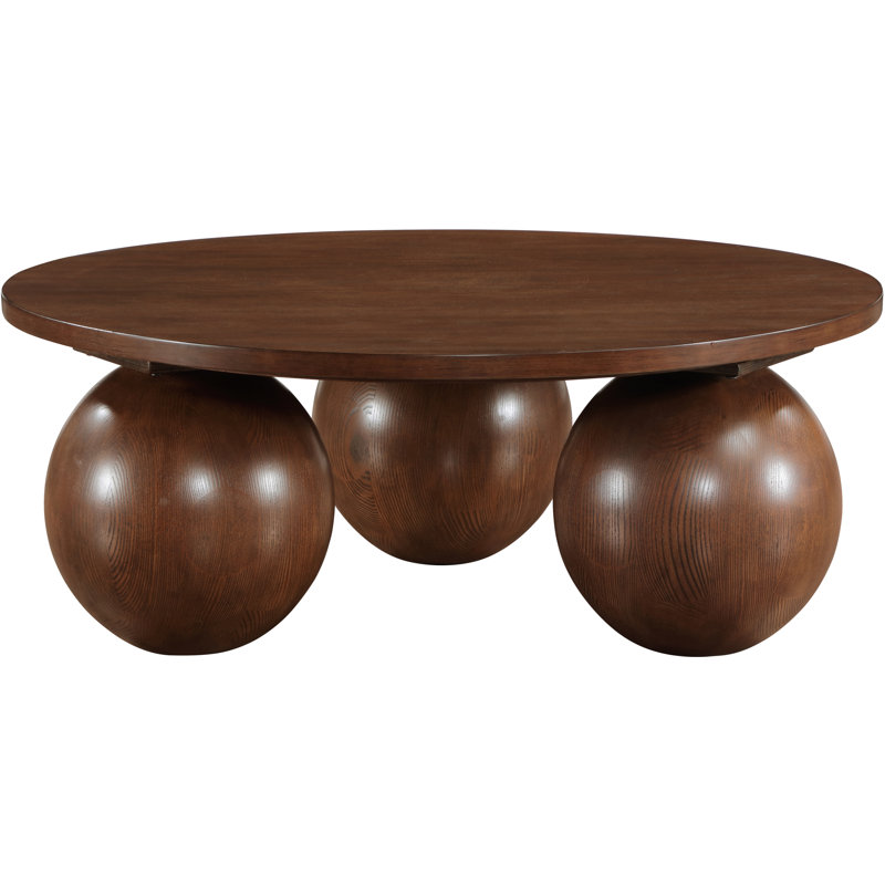 Table basse en placage de chêne Fitch, Brun