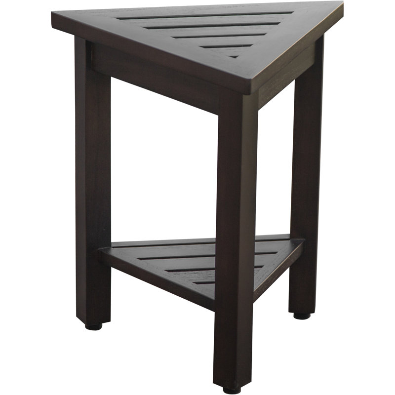 15'' W Teak Corner Shower Bench, Brown