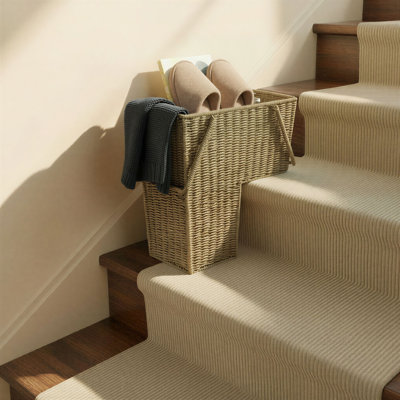 Panier d'escalier en osier avec poignées Bertram