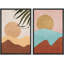 «Vibrant Retro Mid-Century Mountains Abstract Shapes», art moderne, décoration murale, style bohémien zen-98109925-98109924