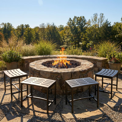 Corly Metal Outdoor Bench (Set of 4)