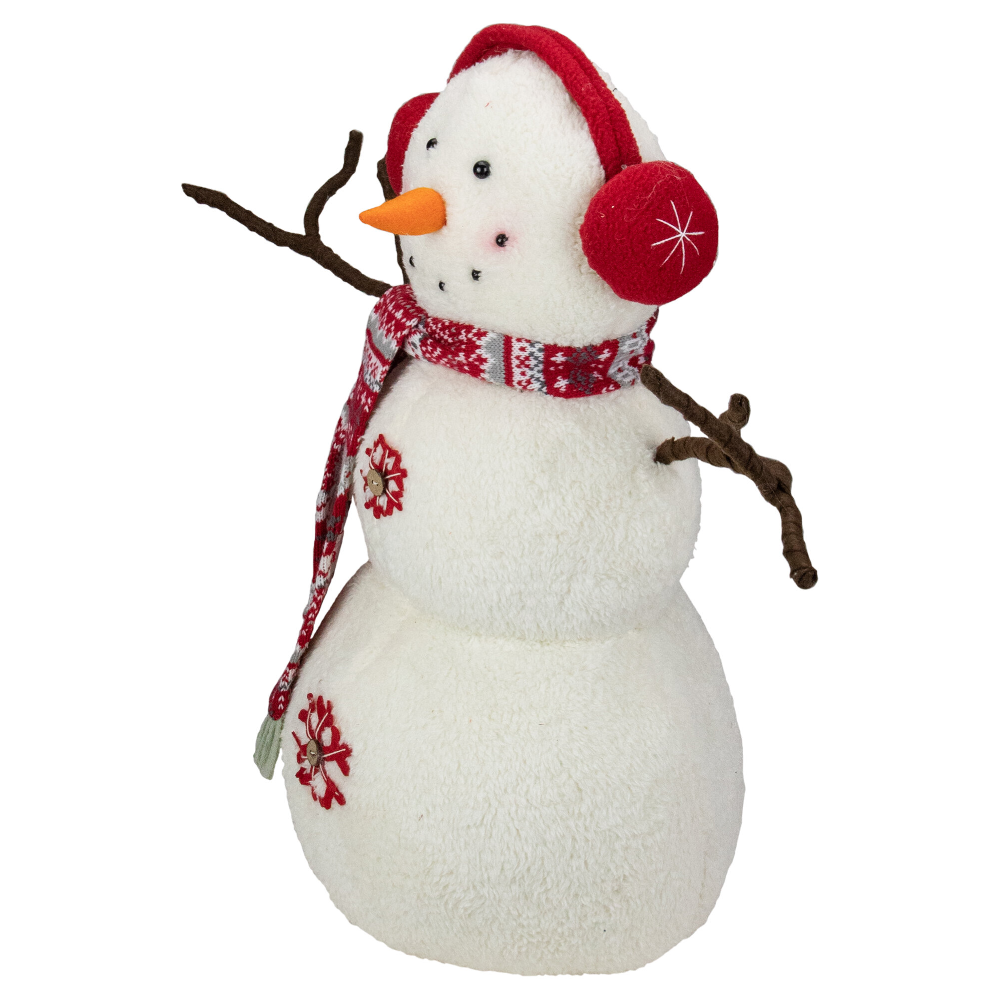 Plush Red & White Santa Hat Snowman Decor – Traditions