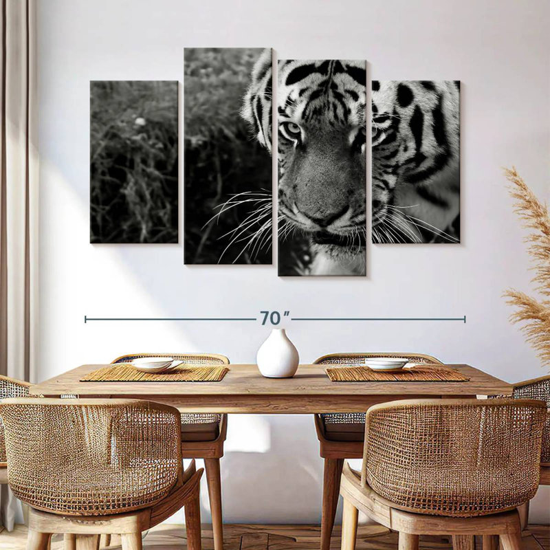 Tigre noir et blanc Brampt, H 42 po x l 68 po