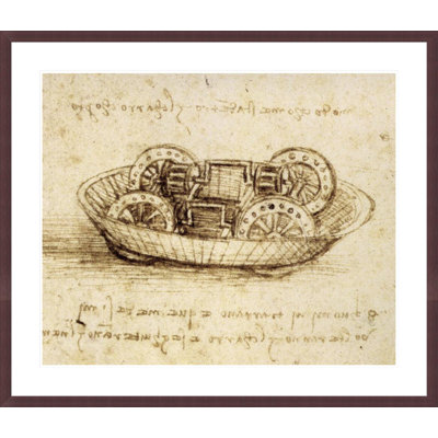 Drawing of tank-like vehicle by Leonardo da Vinci -Framed Giclee Print