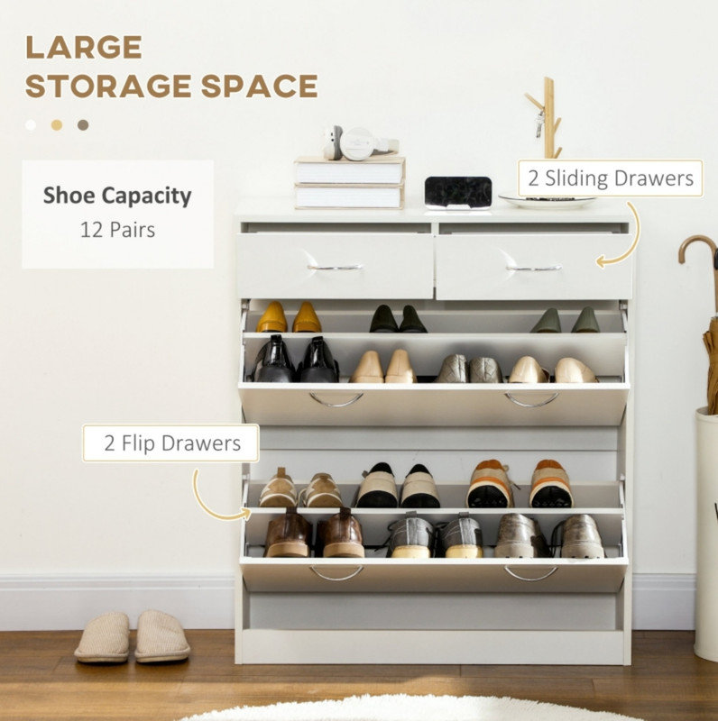 12 Pair Flip Down Shoe Storage