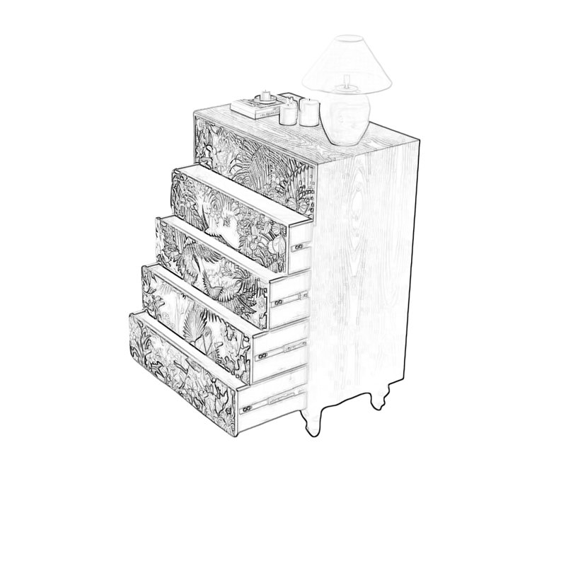 Armoire de rangement spacieuse en pin multi-tiroirs, Blanc