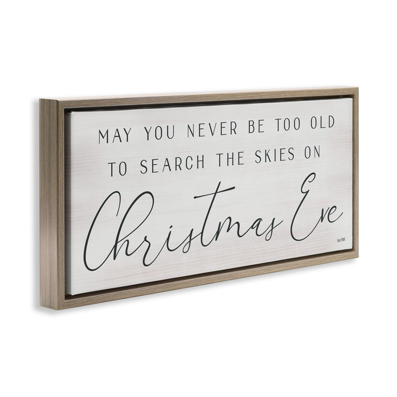 Sentiment de Noël inspirant, Cadre flottant orme Montalcino, H 14 po x l 31 po