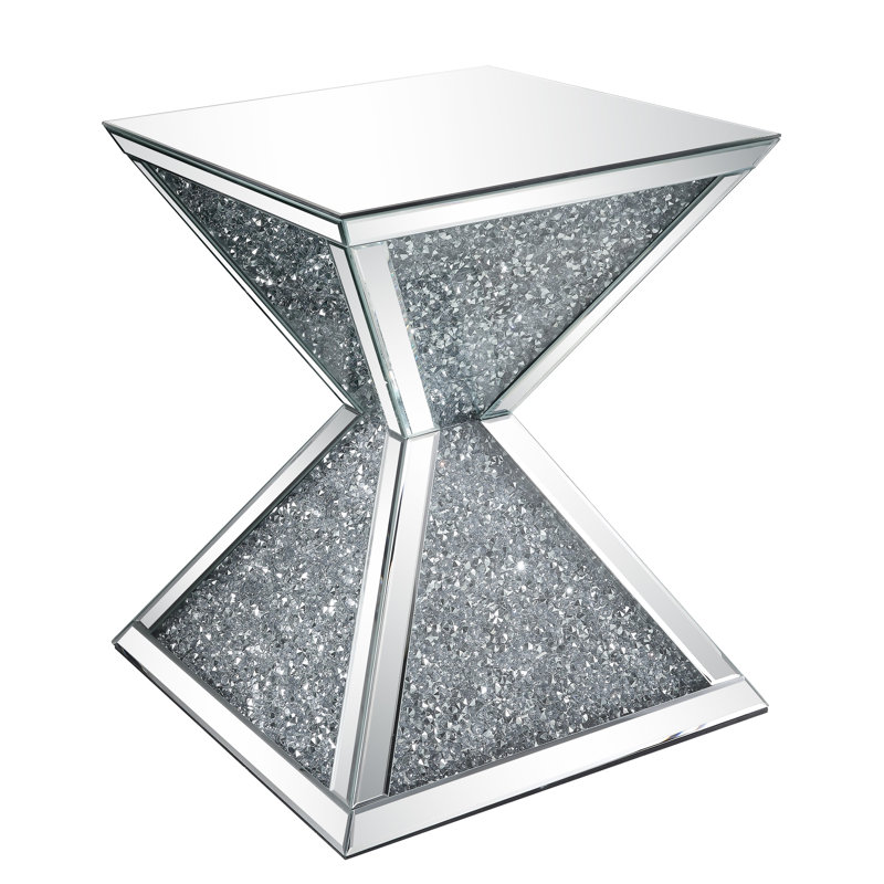 Maycee Mirrored Glass Top End Table