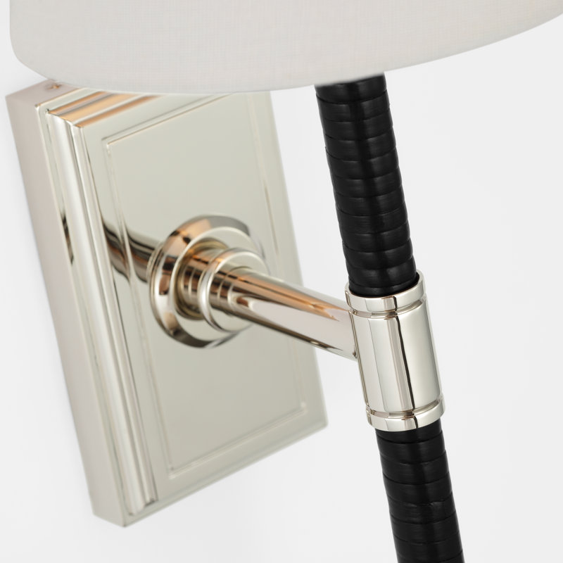 Basden 1 - Light Candle Wall Light, Polished Nickel/Black, 16.25" H x 5.5" W x 6.5" D